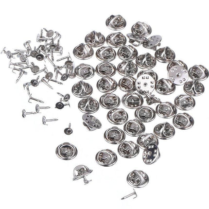 50/100 Sets Butterfly Clutch Tie Tacks Pin Back Replacement with Blank Cuff Pins - Aimall