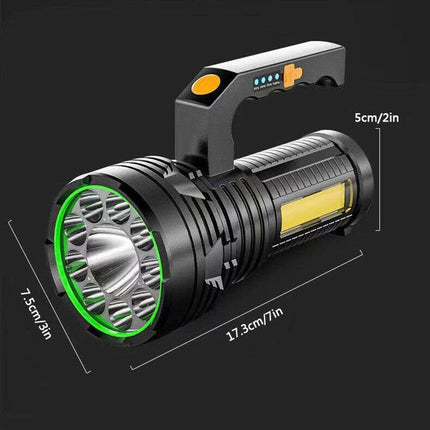 Robust USB Rechargeable LED Flashlight in use.