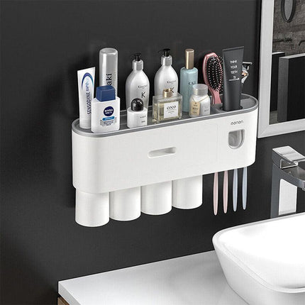 Multifunctional Toothbrush Holder Handfree Automatic Toothpaste Dispenser Set AU - Aimall