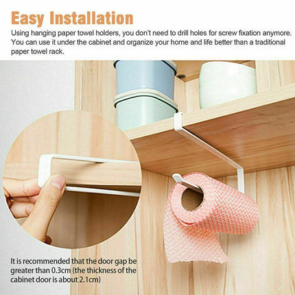 Paper Towel Holder Hanger Rack Kitchen Shelf Organizer Cabinet Under Roll Cup AU - Aimall