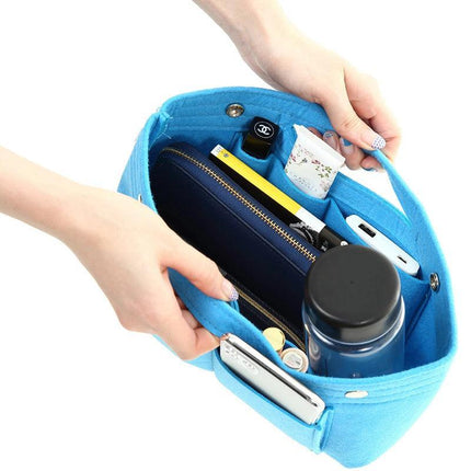 Travel Organiser Handbag Felt Bag Tote Insert Liner Purse Pouch Women 25*16*9cm - Aimall