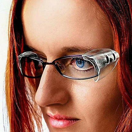 4 Pairs Clear Eye Goggles Side Shields Protection Universal Flexible For Glasses - Aimall