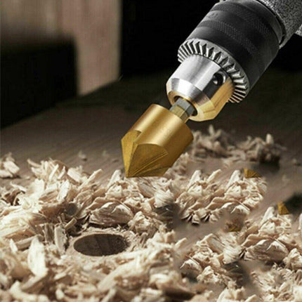 6X Chamfer Countersink Deburring Drill Bit 6Pcs Crosshole Cutting Metal Tools AU - Aimall