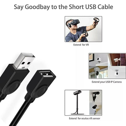 USB Extension Data Cable 2.0 A Male to A Female Long Cord for MacBook & Computer - Aimall