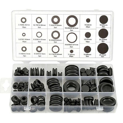 125PCS Rubber Grommet Assortment Set Fastener Kit Blanking 18 Popular Sizes AU - Aimall