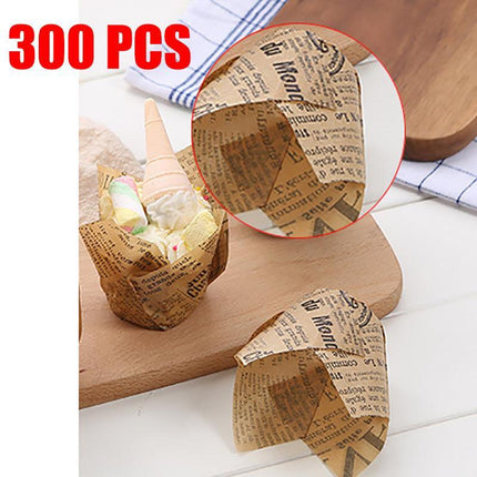CAFE STYLE MUFFIN CASES WRAPPERS LINERS CUPS NEWSPRINT P50 300/PC - PATTY PANS - Aimall