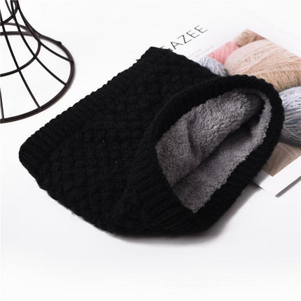 Neck Warmer Tube Winter Knitted Scarf Thermal Fleece Thicken Chunky Unisex Snood - Aimall