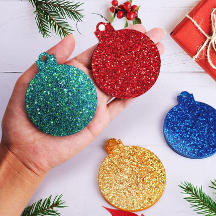 12PCS Christmas Bauble Silicone Mould Resin Mold Plain Round Circle DIY Crafts - Aimall