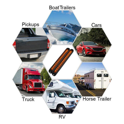 2x 15 LED Tail Light Trailer Truck Caravan UTE Reverse Bar Light Ultra-Slim Lamp - Aimall