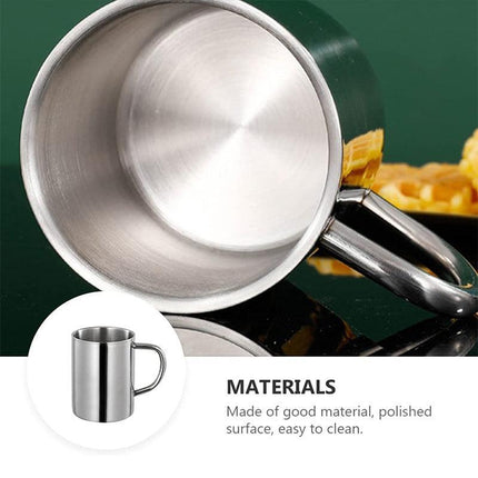 2PCS 380ML Stainless Steel Double Wall Cup Mugs Drinking Coffee Camping Travel - Aimall