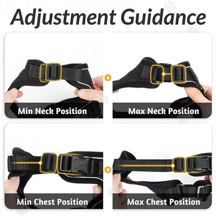 Cat Dog Harness & Leash Walking Escape Proof Adjustable Reflective Vest Harness - Aimall