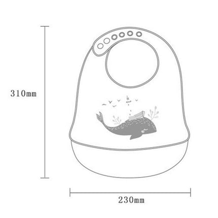 Baby Feeding Bib Apron Smock Waterproof Silicon Easy Clean 0-6 Toddler Kid Pouch - Aimall