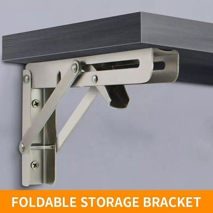 10-20" Stainless Steel Folding Table Bracket Shelf Bench 200kg Load Heavy Duty - Aimall