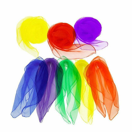 12pcs Gradient Juggling Silk Dance Magic Tricks Dancing Props Scarves Chiffon AU - Aimall