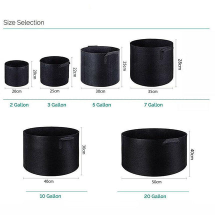 10 PACK Fabric Plant Grow Pots Breathable Planter Bags 2/3/5/7/10/20 Gallon AU - Aimall