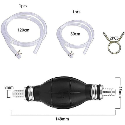 A Manual Water Oil Liquid Syphon Petrol Fuel Transfer Pump Hand Siphon Pipe Hose - Aimall