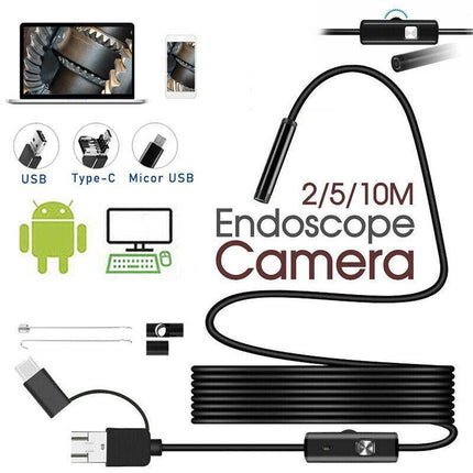 Waterproof HD Endoscope USB Type-C Borescope Inspection Snake Camera For Android - Aimall