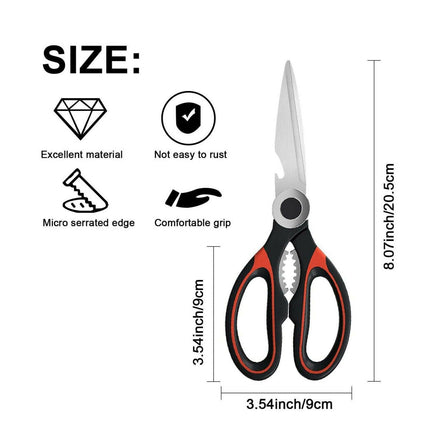 Kitchen Scissors Shears Heavy Duty Multi-Purpose Stainless Steel Chicken Bone - Aimall