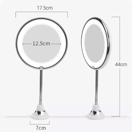 10X Magnifying Makeup Mirror With LED Light Cosmetic 360° Rotation Flexible AU - Aimall