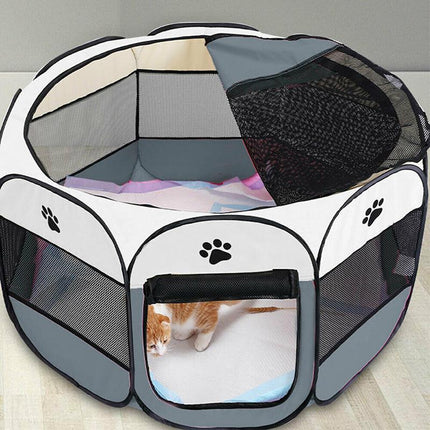 8 Panel Pet Tent Playpen Dog Cat Play Pen Bags Kennel Portable Puppy Crate AU - Aimall