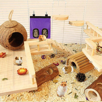 Hay Bag Guinea Pig Rabbit Feeding Bag Animal Hay Feeder Bag Hanging Feeder AU - Aimall