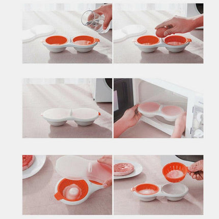 Egg Poacher Microwave Oven Kitchen Novelty Gadgets Sandwich Breakfast Cooker AU - Aimall