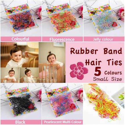 400+pcs Colorful Black Ponytail Holder Elastic Rubber Band Hair Ties Ropes Rings - Aimall