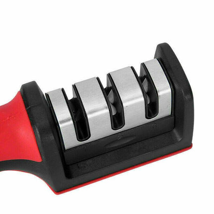 AU Knife Sharpener 3 Stage Kitchen Diamond Sharp Knives Scissor Sharpening Tool - Aimall
