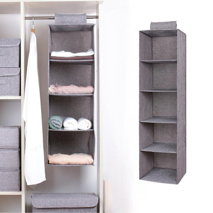 3/4/5 Layer Hanging Organiser Clothes Storage Wardrobe Garment Shelves Shoe Tidy - Aimall