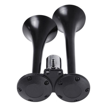 12/24V 600db Car Boat Truck Lorry Super Loud 2 Trumpet Air Horn Black AU Stock - Aimall