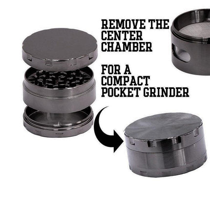 Zinc Alloy 4-layer Aluminum Herbal tobacco Herb Grinder Smoke Grinders Gun Black - Aimall