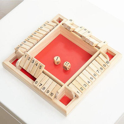 Shut the Box Game Wooden Board Number Drinking Dice Toy Family Traditional AU DM - Aimall