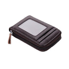 RFID Blocking Leather Wallet Anti-theft Credit Card Holder Men Women Coin Purse - Aimall