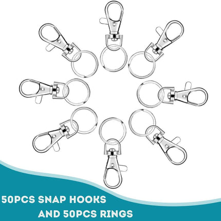 102 Swivel Lobster Clasp Clips Hook Alloy Key Ring Split Keychain Durable Diy AU - Aimall