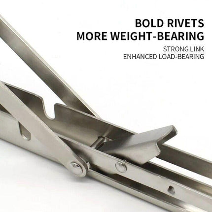 10-20" Stainless Steel Folding Table Bracket Shelf Bench 200kg Load Heavy Duty - Aimall