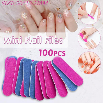 100-500x Mini Nail Files Professional Disposable Double Side Art Pedicure Manicu - Aimall