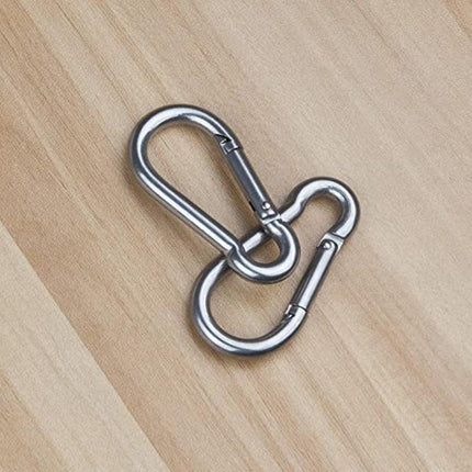 10PCS Stainless Steel Snap Hook Carabiner Ring Screw Keychain Clip for Camping - Aimall