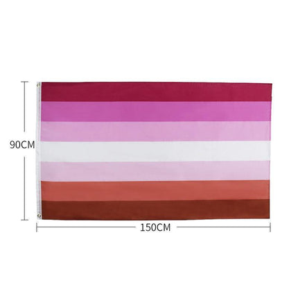 150x90CM Lesbian Flag Rainbow Pride LGBT Mardi Gras Party Outdoor Heavy Duty New - Aimall