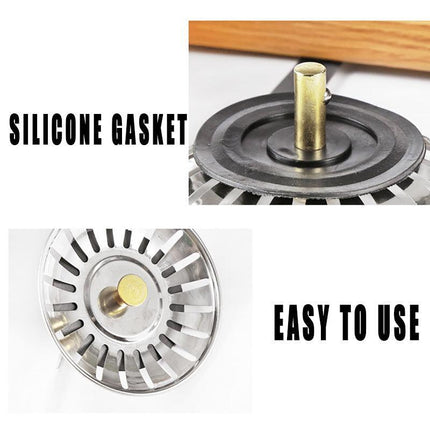 2PCS Sink Strainer Stainless Steel Kitchen Waste Plug Filter Drain Stopper AU - Aimall