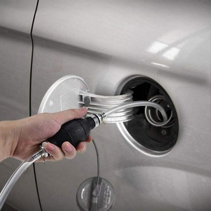 A Manual Water Oil Liquid Syphon Petrol Fuel Transfer Pump Hand Siphon Pipe Hose - Aimall