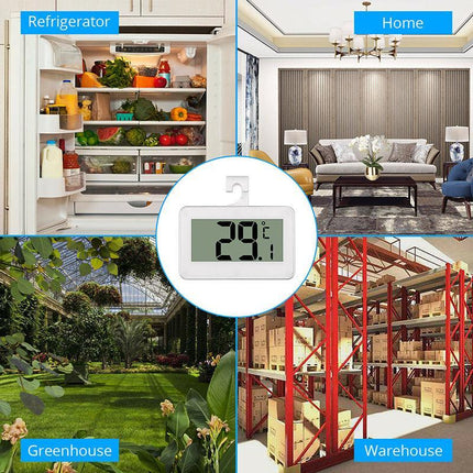 Digital Fridge / Freezer Thermometer -- Waterproof, LCD, Wireless & Hanging Hook - Aimall