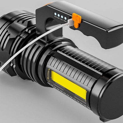 Robust USB Rechargeable LED Flashlight in use.