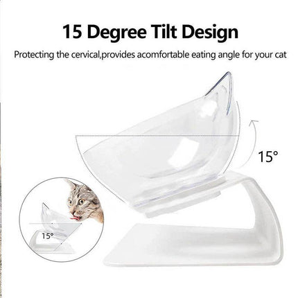 Double Cat Bowl Pet Bowls Stand Dog Elevated Feeder Food Water Raised Lifted AU - Aimall