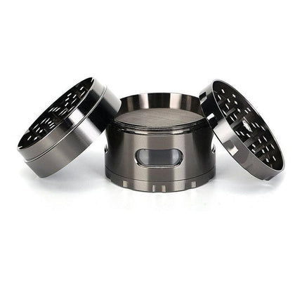 Zinc Alloy 4-layer Aluminum Herbal tobacco Herb Grinder Smoke Grinders Gun Black - Aimall
