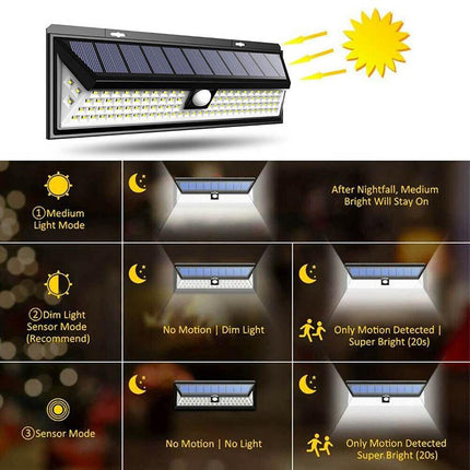 118 LED Solar Motion Sensor Light Security Outdoor Lamp Floodlight Garden IP65 - Aimall