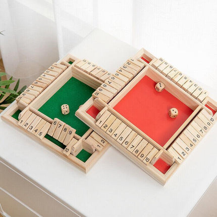 Shut the Box Game Wooden Board Number Drinking Dice Toy Family Traditional AU DM - Aimall