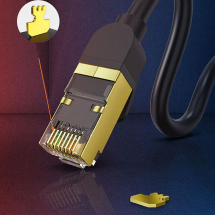 JASOZ Network Lan CAT7 RJ45 Cord Ethernet Flat Shielded Cable Patch Lead 1-10M - Aimall