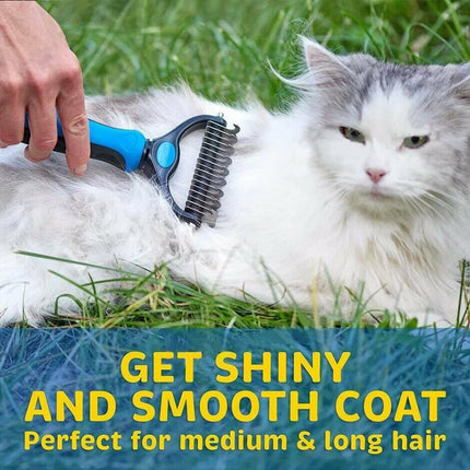 Dog Pet Cat Grooming Comb Brush Undercoat Rake Dematting Deshedding Trimmer Tool - Aimall