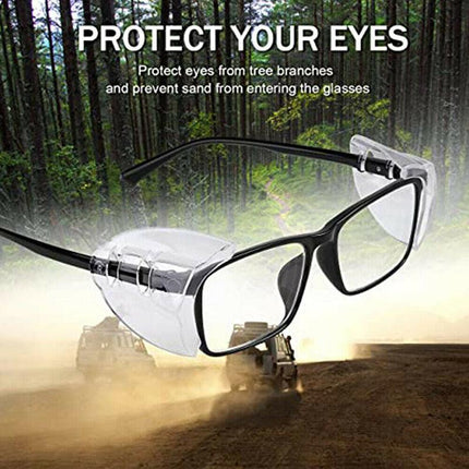 4 Pairs Clear Eye Goggles Side Shields Protection Universal Flexible For Glasses - Aimall