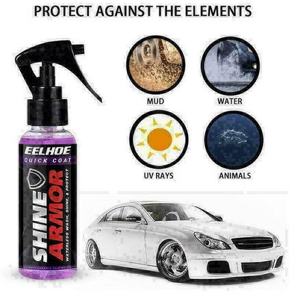 Shine Armor Fortify Quick Coat Ceramic Coating 3 in 1 Hydrophobic Car Wax 120mL - Aimall